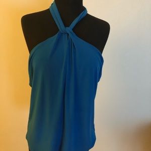 Blouse backless aqua blue
